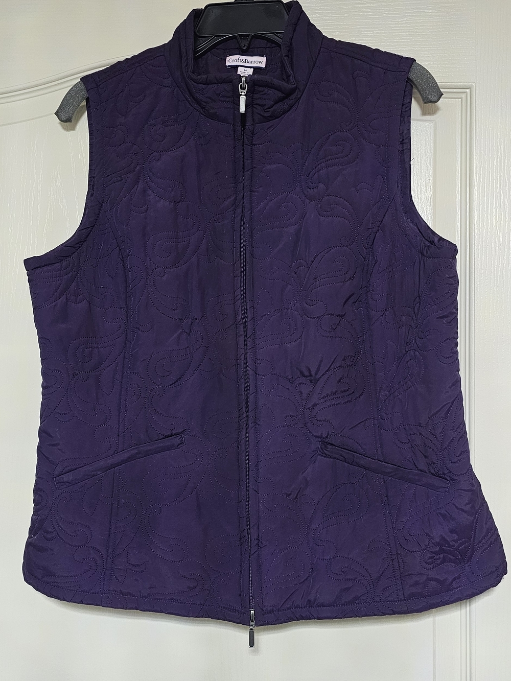 Croft & Barrow Quilted Sleeveless Vest - Deep Plum Purple